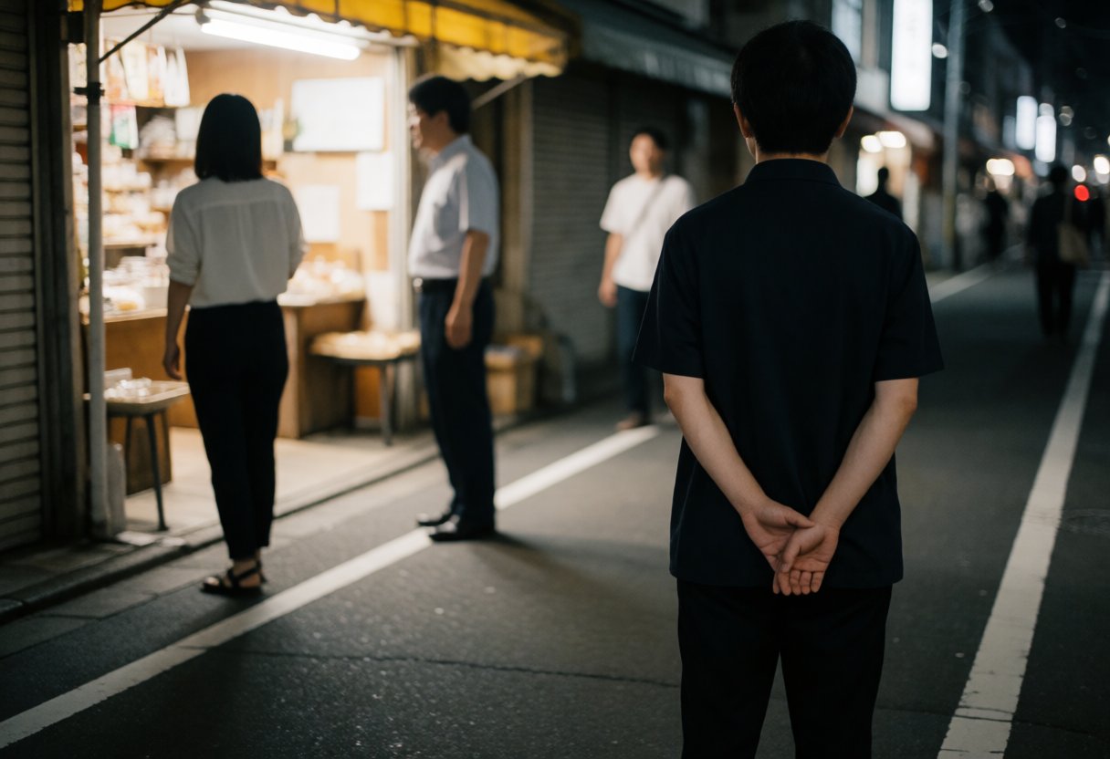 夜の大阪の静かな通り