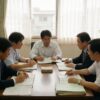 予算を話し合う政治家