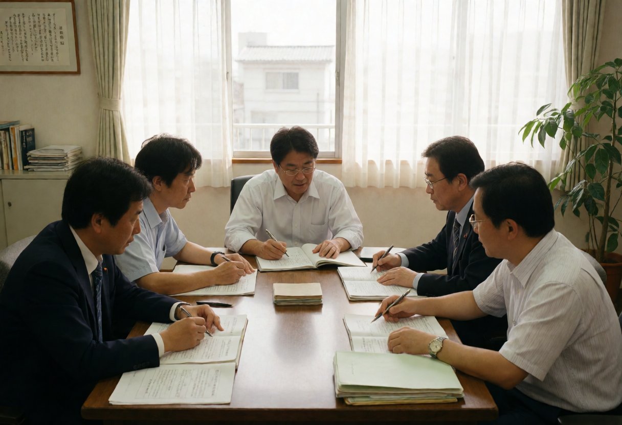 予算を話し合う政治家