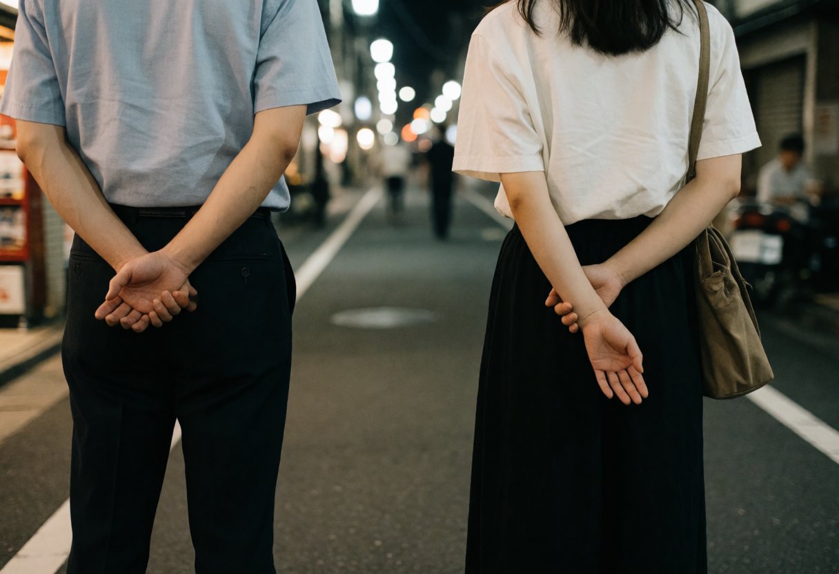 夜の大阪の静かな通り